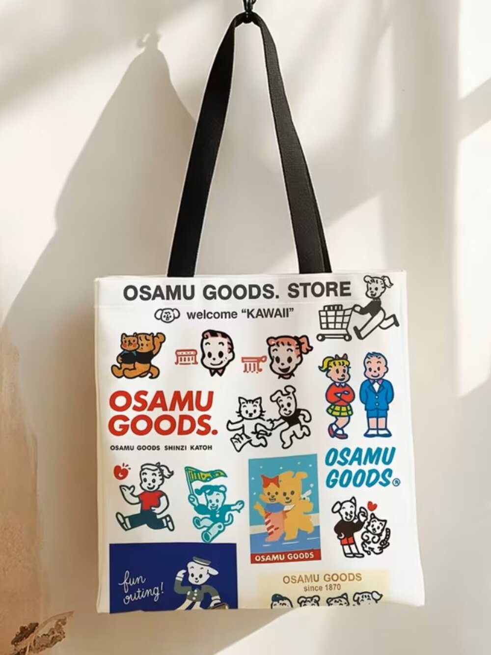 New Soft Polyester 2D Printed Vintage/Retro Tote Bag 13 x 15~ Osamu Goods